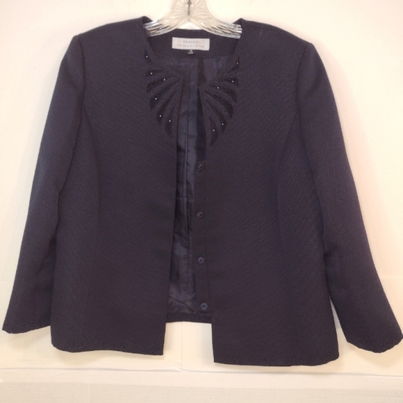 TAHARI Women's Black Blazer Size (14) - Picture 2 of 13